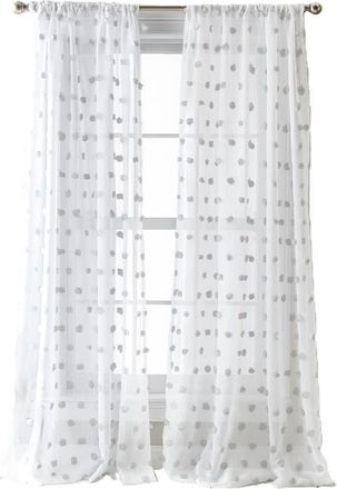 DKNY Ella Floral Print Set of 2 Poletop Curtain Panels in Grey at Nordstrom, Size 50X96