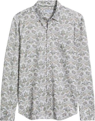 Tommy Bahama San Lucio Pina Resort Long Sleeve Button Up Shirt in Biscotti Tan at Nordstrom, Size Xxx-Large