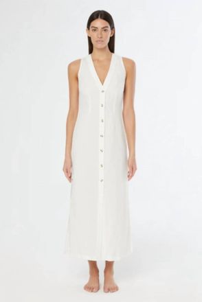 Onia Button Down Maxi Dress In White