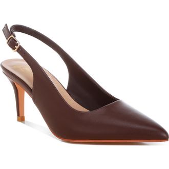 London Rag Jaoba Pointed Toe Slingback Pump in Brown at Nordstrom Rack, Size 9.5