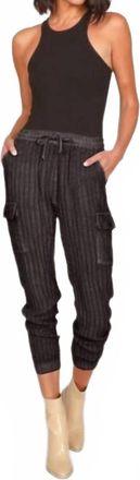 Vintage Havana Cord Cargo Jogger In Washed Black