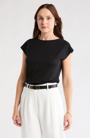 Nordstrom Rack Cap Sleeve Modal Blend T-Shirt in Black at Nordstrom Rack, Size X-Small