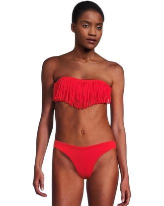 L*Space LSpace Dixie Bikini Top Womens Flame Strapless Bandeau Swimwear GBO2343