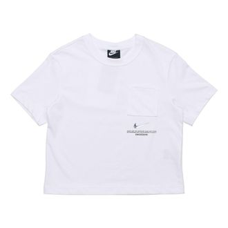Nike (WMNS) Nike Sportswear Swoosh Short Printed Round Neck Pullover T-Shirt White CZ8912-100