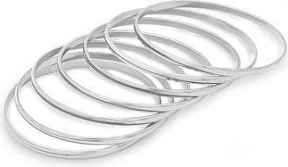 HMY Jewelry Polished Bangle Bracelet Set in Metallic at Nordstrom Rack