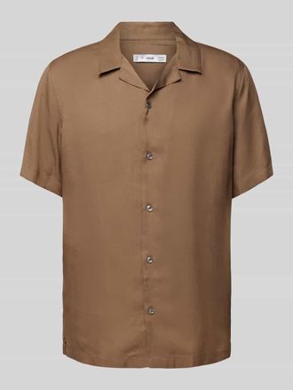Mango Freizeithemd mit Knopfleiste Modell malaga in Mittelbraun, Größe M