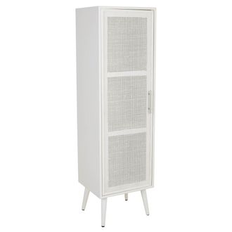 Wanderlust Deco Armario De Madera Y Rejilla Blanco 40.5x37x139.5