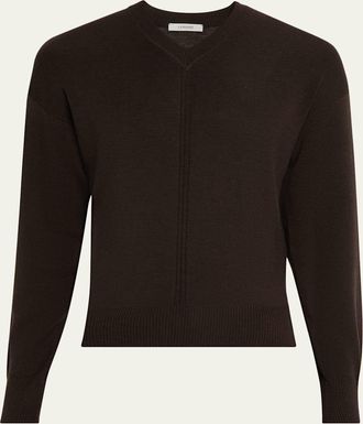 Christophe Lemaire Mens Merino Blend V-Neck Sweater