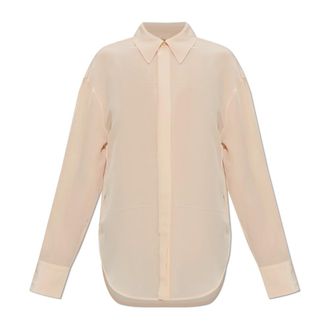 Victoria Beckham Shirts, female, Pink, Size: 2XS Silk Shirt