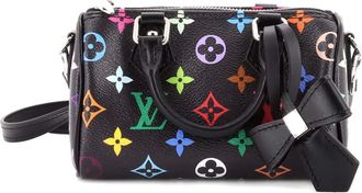 Louis Vuitton x Takashi Murakami Borsa a tracolla Speedy Bandouliere NM nano con monogramma multicolore - Nero