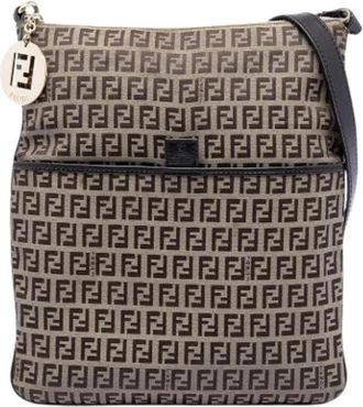 Fendi Pre-owned Cross Body Bags, female, Brown, Size: ONE SIZE Pre-owned Canvas Crossbody Bag