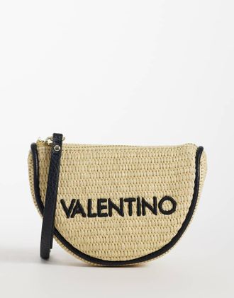 Valentino Maiam - Pochette piccola in rafia colore neutro e nero