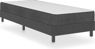 vidaXL Cama Box Spring Tela Gris Oscuro 100x200 Cm Vidaxl