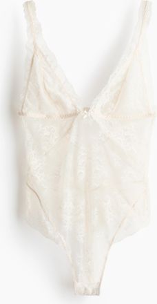 H&M Spitzenbody - White