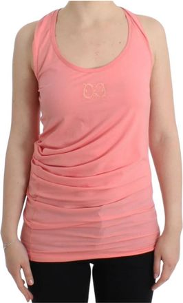 Roberto Cavalli Chique Roze Tanktop - Dames - Tops zonder mouwen - Roze - L - Katoen - Tops