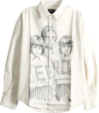 Enfants Riches Deprimes Overhemden, Heren, Wit, M, Katoen, Henris Everyday Shirt (Twins With Mother)