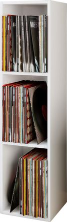 ebuy24 Ebuy24 - Vcm Wood Records Shelf Estante De Soporte Con 3 Compartimentos Para 100 Records Dimensiones: Al. 107 X An. 34 X P. 30 Cm - Platto (blanco)