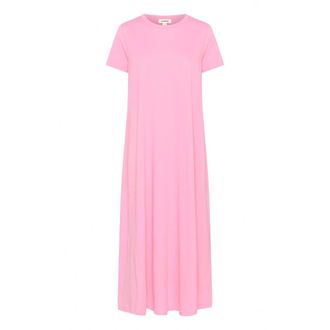 Soaked In Luxury Rosebloom Jurk met korte mouwen - Dames - Maxi kleedjes - Roze - M - Kleedjes
