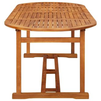 Berkfield Home Beautiful Garden Dining Table 220x90x75 cm Solid Acacia Wood in Brown | Size: 220 x 90 x 75 cm