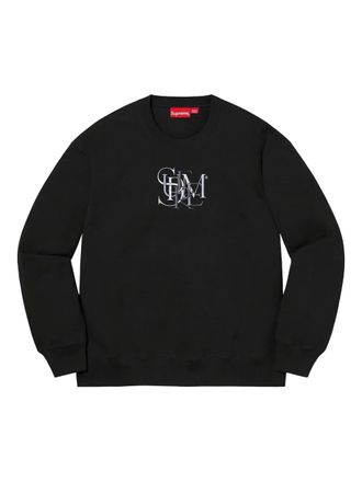 SUPREME embroidered crew-neck sweatshirt - Black