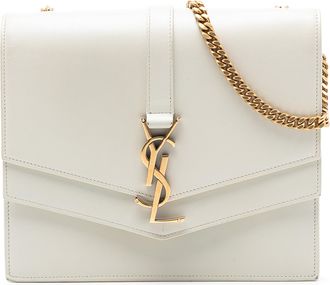Saint Laurent Pre-owned Womens Medium Leather Monogram Sulpice Crossbody - Light Grey - One Size