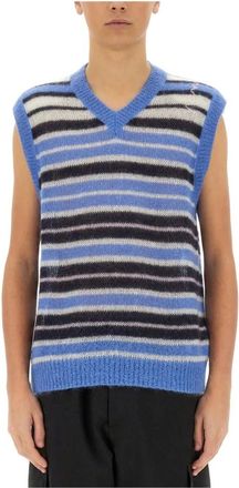 Marni Tops zonder mouwen - Heren - V-hals truien - Veelkleurig - L - Wol - Truien & Vesten