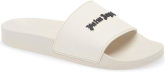 Palm Angels Logo Pool Slide Sandal in Beige/black at Nordstrom Rack, Size 3.5Us / 36Eu