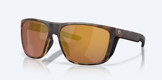 Costa Unisex Ferg Xl Polarized Squared Sunglasses In Matte Tortoise Gold Mirror