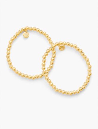 Talbots Beaded Stretch Bracelet Set - Gold - 001 Talbots