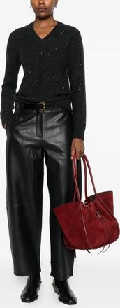 Fabiana Filippi Womens Sequin-Embellished V-Neck Sweater Aw25 W