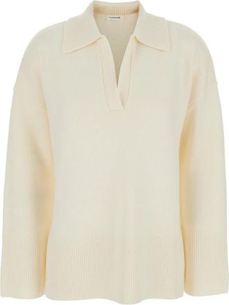 P.A.R.O.S.H. Loira Sweater - Dames - V-hals truien - Wit - S - Wol - Truien & Vesten
