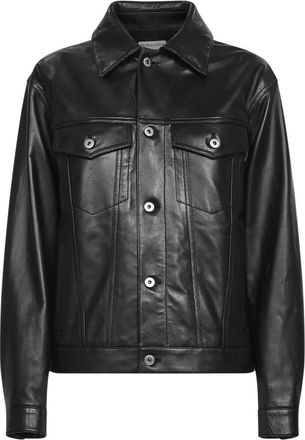 Bottega Veneta Leren jas - Dames - Leren en Su&egrave;de Jassen - Zwart - XS - Leer - Jassen