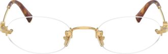 Miu Miu 0mu 53wv Rimless Oval Lens Sunglasses