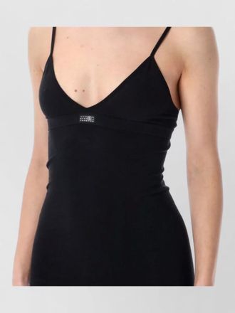 Maison Margiela fitted knee length dress spaghetti straps neckline