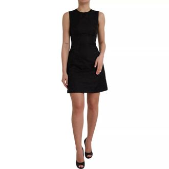 Dolce & Gabbana Black Sleeveless Bodycon A-line Mini Womens Dress