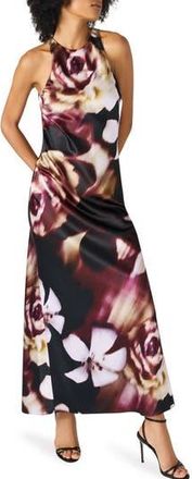 Steve Madden Jaidan Satin Scarf Maxi Dress in Odyssey Floral at Nordstrom Rack, Size 0