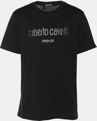 Roberto Cavalli Robert Cavalli Black Jersey Logo T-Shirt