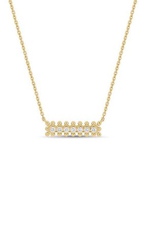 Bony Levy Florentine Diamond Bar Pendant Necklace in 18K Yellow Gold at Nordstrom, Size 18