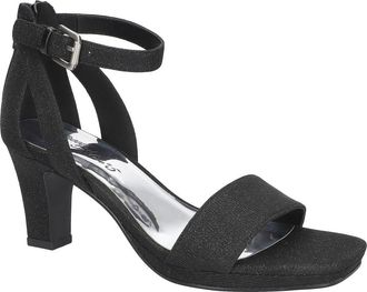Easy Street Ro Ankle Strap Sandal in Black Glitter at Nordstrom, Size 6.5