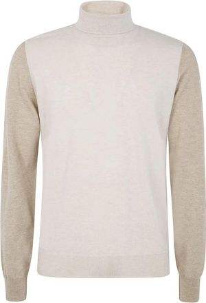 Maison Margiela Two-Tone Wool Crewneck - Heren - Coltruien - Beige - M - Wol - Truien & Vesten