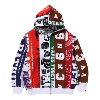 A Bathing Ape Fans Scarf Full Zip Hoodie Multicolor 1K30-115-302