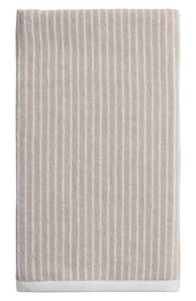 Parachute Pinstripe Organic Cotton Bath Towel in Bone And White at Nordstrom, Size Hand Towel