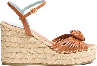 Valentino Garavani 100mm leather heeled sandals - women - Kid Leather/Kid Leather/Rubber - 36 - Brown