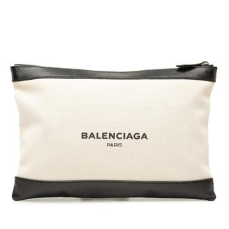 Balenciaga Pre-owned Balenciaga Canvas Navy Clip M Clutch Unisex FCUEKDHW3V71DQ0G