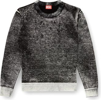 Diesel K-Laurent Trui - Heren - Ronde hals truien - Zwart - XL - Katoen - Truien & Vesten