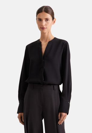 Seidensticker Klassische Bluse SEIDENSTICKER Schwarze Rose, Damen, Gr. 3XL (46), schwarz, 100% Polyester, unifarben, regular fit, ohne Ausschnitt, Blusen Klassische