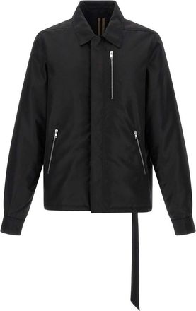 Rick Owens Black Concealed Zipper Polyamide Jacket