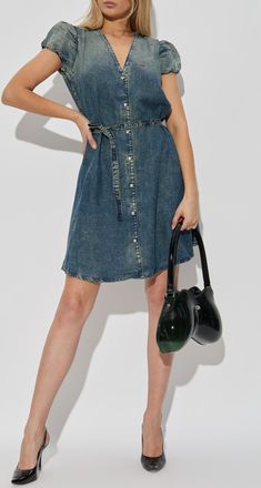 Diesel Denim Dress DE-OLLISH-D, Womens, Navy Blue