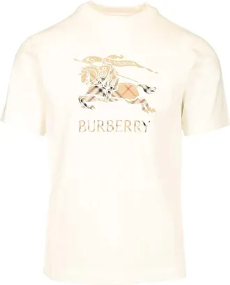 Burberry Cotton With Shaded Ekd T-Shirt White