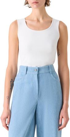 Akris Scoop Neck Knit Tank in Cream at Nordstrom, Size 10